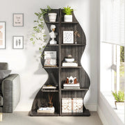 Moderne boekenkast 5 lagen - Grijs - Boekenrek - Woonkamer, slaapkamer en kinderkamer - Hout - 180cm