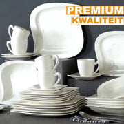 Crystal Bordenset – Ontbijtborden – 12 persoons – 60 delig – Marmerlook Keramisch – Eetborden – Kleurrijke presentatie