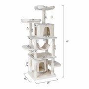 Krabpaal voor katten 170 cm - Kattenmand - Voor Binnenkatten en kittens - Krabton - Kattenspeelgoed - Beige