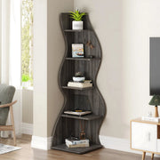 Moderne boekenkast 5 lagen - Grijs - Boekenrek - Woonkamer, slaapkamer en kinderkamer - Hout - 180cm