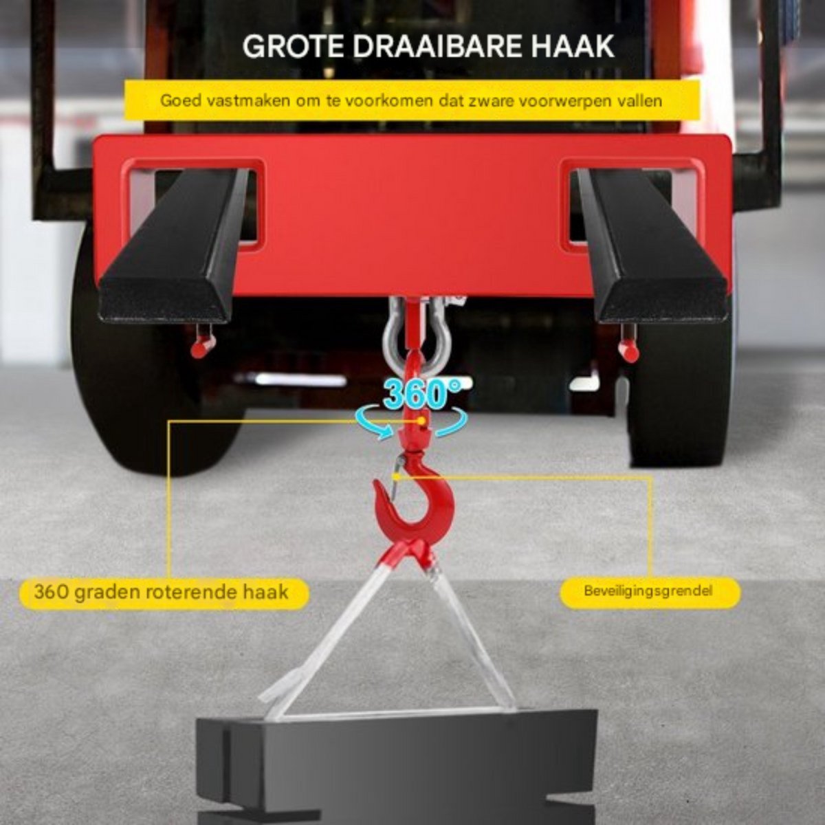 Mobiele kraanhaak voor pallet - 2 ton - Palletvork