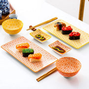 Aurora Sushi Servies Celestia - 6 delig - 2 persoons - Dinerborden - Bordenset - Diepe borden - Ontbijtborden - Servies - Keukenservies