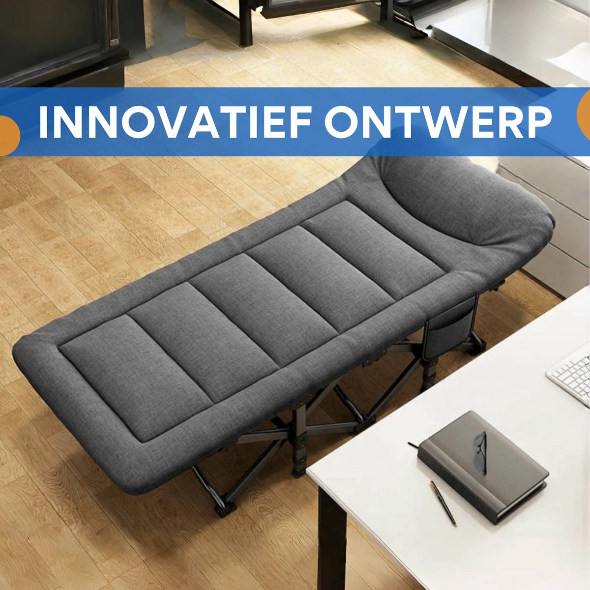 Opvouwbare Stretcher - Voor buiten, tuin, kamperen, terras & zwembad - Draagbaar - Veldbed - Comfortabel zonnebed loungestoel - Lichtgewicht aluminium frame