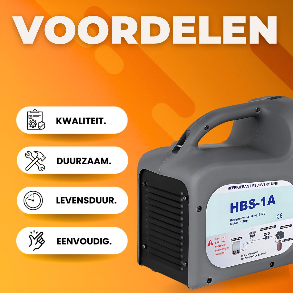 Koelmiddel Herstel Machine -Vacuümpomp- Olieloos- Luchtcompressor- 1440 Rpm Koelmiddelherstel Eenheid - 54x31x45 cm Werkstation