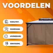 Luxe paviljoen - 3x3M - Weerbestendig - Prieel - Partytent - Gazebo - Pergola - Aluminium Frame - Polyester Doek