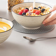 Marlito Serviesset - 6 kommen - 6 persoons - Beige - Dinerborden - Bordenset - Diepe borden - Ontbijtborden - Servies - Keukenservies