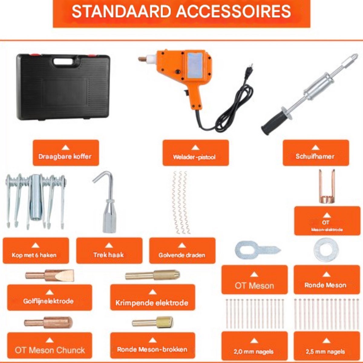 Uitdeukmachine PRO - Uitdeukset - Slagtrekker - 800 VA - 220V - Inclusief Elektroden - Deuktrekker - Auto