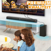 Happyment® Soundbars voor TV & PC - Bioscoop ervaring - Subwoofer - Bluetooth - 3D stereo surround sound USB - 100W