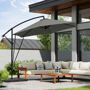 Ronde Parasol - Voor Balkon, Strand of Tuin - Verstelbaar & 45° Kantelbaar - UV-Resistent & Waterdicht - Darkgray