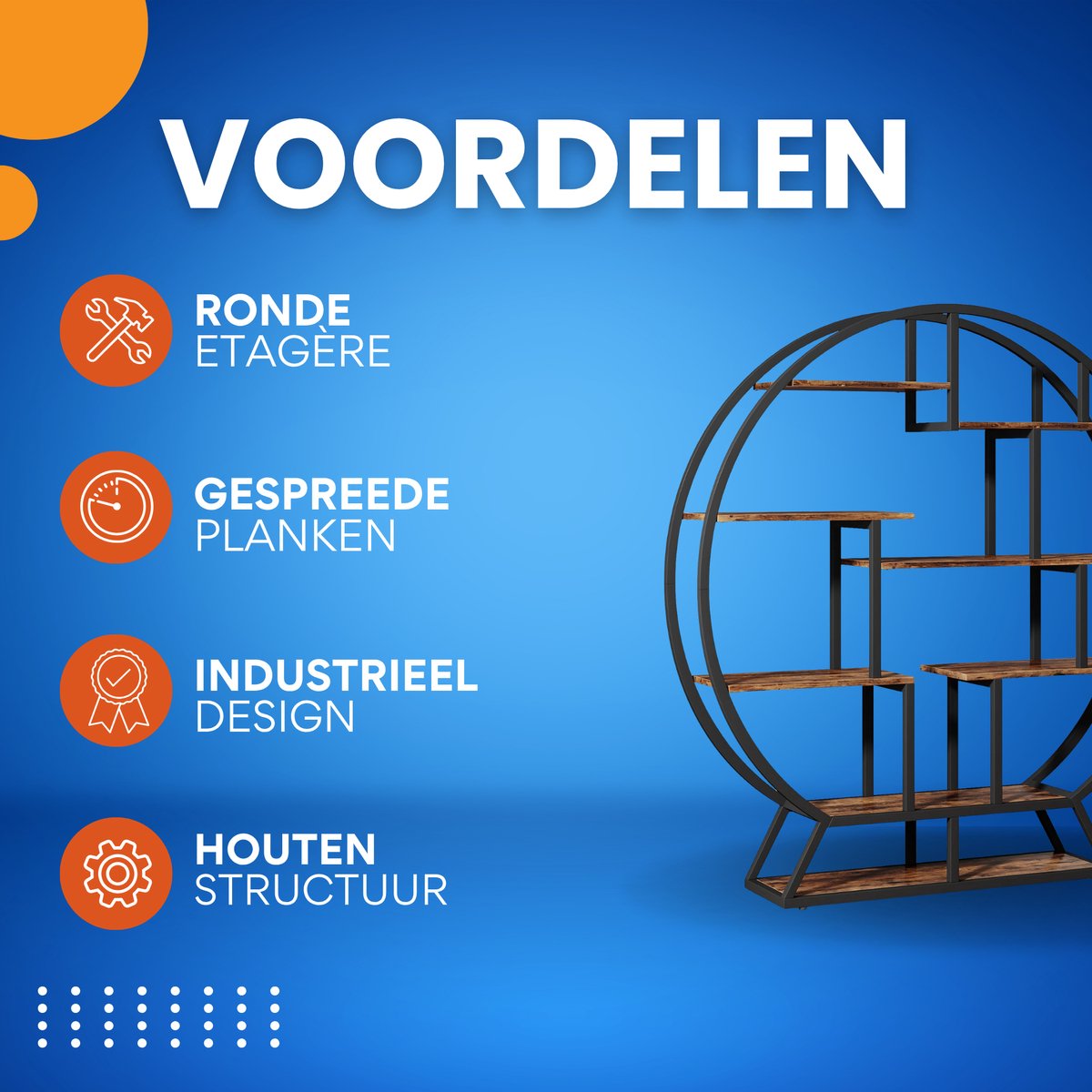 Boekenkast industrieel - Open boekenplank - Voor woonkamer, slaapkamer of kantoor - Opbergkast - 180cm - Vakkenkast - Bruin