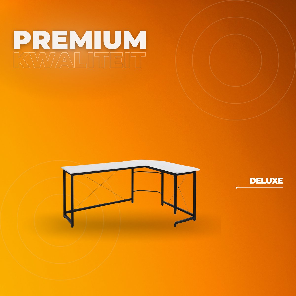 L-Vormig Thuis Bureau 167 cm - Voor Kantoor, Thuiswerk & Gaming - Stabiel Workstation - Wit