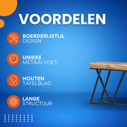 Console tafel Dolia - Naturel - Wandtafel - Sidetafel - Dressoir - Hout- Haltafel - Woonkamer of hal - 140cm