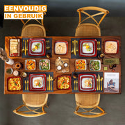 Regal Dinerborden – 4 persoons – 16 delig – Keramisch rood – Dinerborden – Breakfast Plates