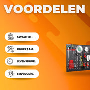 Gereedschapset - 17 delen - Gereedschapskoffer gevuld - Gereedschapstas - Gereedschapskist - Voor Thuis en autoreparatie - Handgereedschapset met rateldop en schroevendraaierset - Blauw