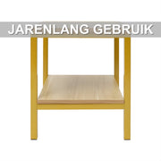 Bijzettafel met opbergruimte - Voor woonkamer of slaapkamer - Tafeltje met plank en opslagfunctie - Geel