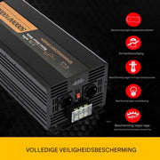 Mobiele Transformator - Omvormer - DC 24V naar AC 230V - 5000W met Oplader - 10000W Piekvermogen - Zwart