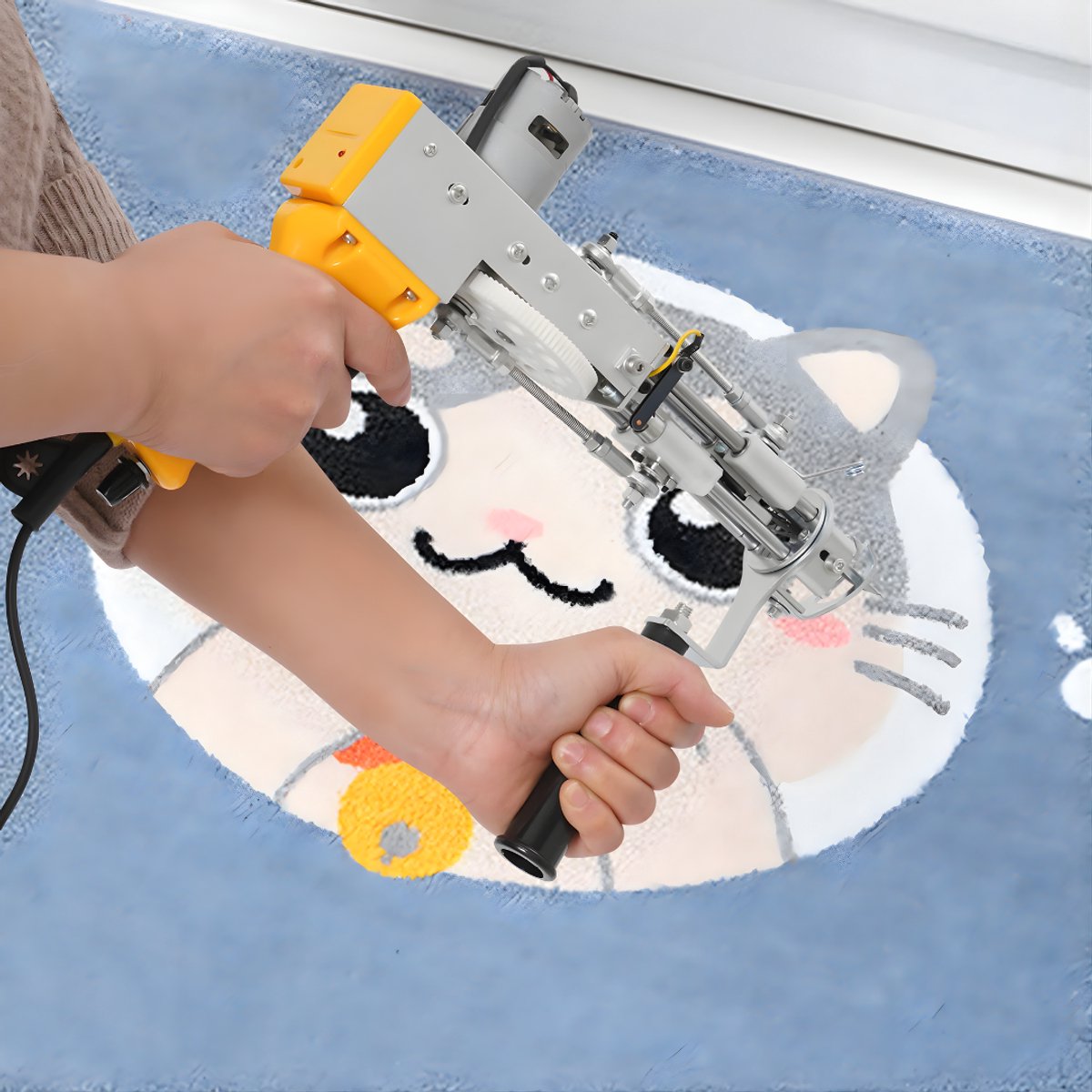 Tufting gun - Tuftpistool - Borduurmachine - Tapijtweven - Voor het maken van tapijten - Voor efficiënt en nauwkeurig werk - Metaal / Kunststof - Geel