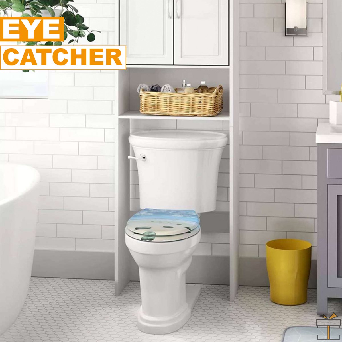 Happyment Antibacteriële Toiletbril Strand - Universeel - Met Softclose - Toiletbrillen - WC Bril – Toiletzitting