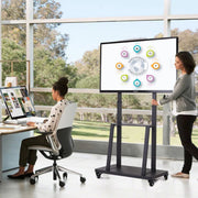 TV statief verrijdbaar - Ook Verticaal - Voor 32-80" inch - vloerstandaard universeel - In hoogte Verstelbare Standaard - Zwart - Tot 65KG