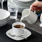 Grandeur Bordenset – Serviesset – 6 persoons - 50 delig – Wit Keramisch – Breakfast Plates – Elegant tafelservies