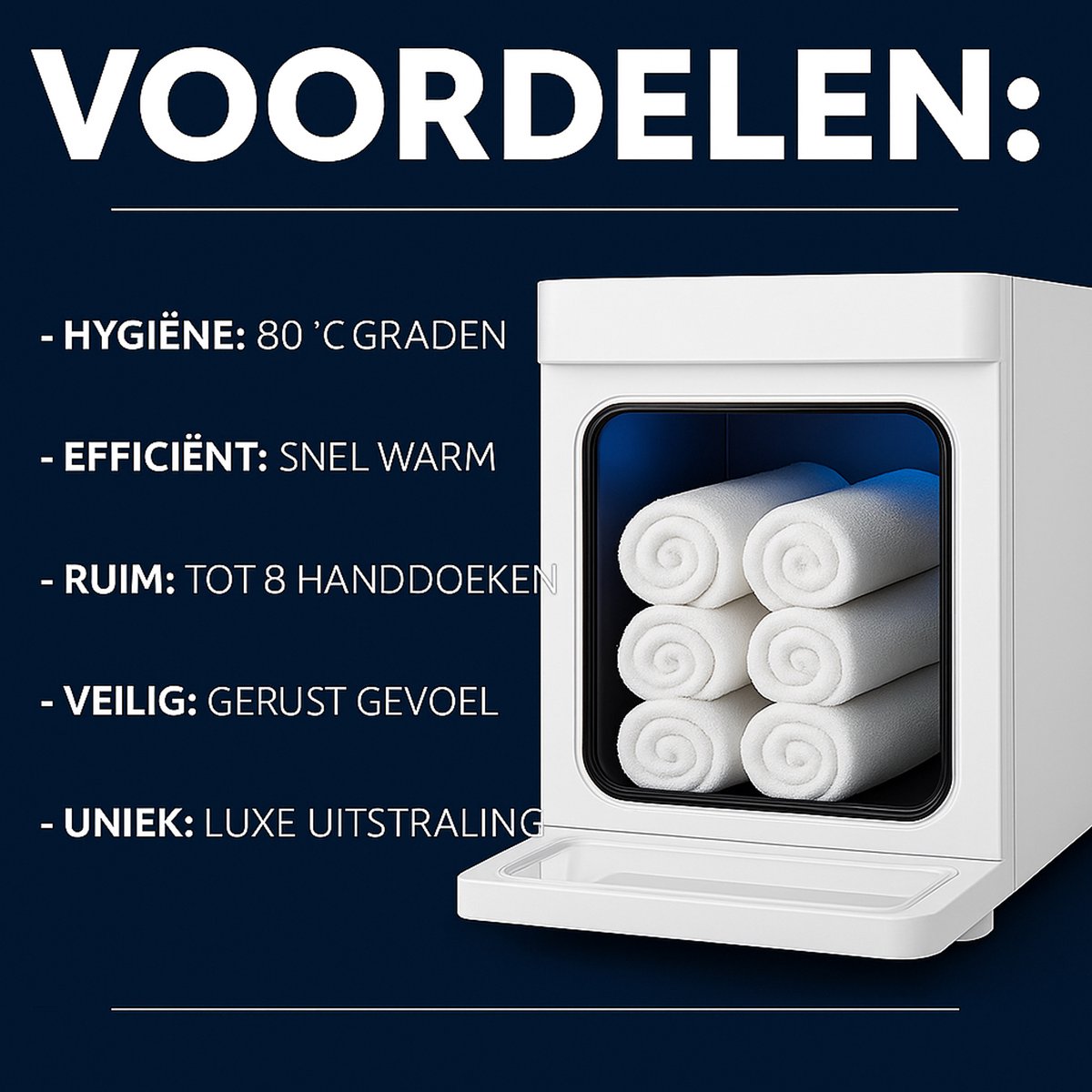 Handdoek warmer - Towel verwarmer - Voor Salons, Spa’s en Thuisgebruik - met Ozonfunctie - Wit