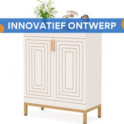 Schoenenkast deluxe - Met deuren - Wit - 20 paar - Schoenenrek - 80m - 6 laags - Opbergkast