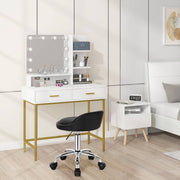 Luxe werkkruk - Op wielen - Zwart - Zadelkruk - Kapperskruk - Tabouret draaikruk - Zonder rugleuning - Ergonomisch - Kunstleer