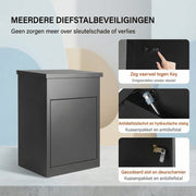 Anti-Diefstal Mailbox - Pakketbrievenbus - Muur Gemonteerd - Waterdicht - Zwart