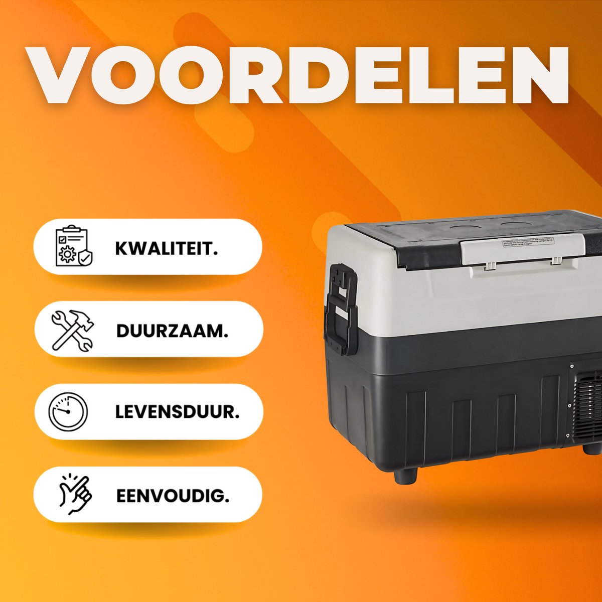 Auto Koelbox - Koelbox - Frigobox - Koelelementen - 45L - 12/24V - Verrijdbaar - Voor Camper, Boot & Outdoor Gebruik