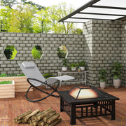 Happyment® Vuurkorf voor buiten - Vuurpit deluxe - BBQ - Met Vonkenscherm - Metaal - 81x81x32,5cm