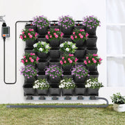 Automatische wandbloempot - zelfwaterende bloempot - Zwart - Voor binnen- en buitenplanten - Besproeiingssysteem met zelfirrigatie - Muurbevestiging