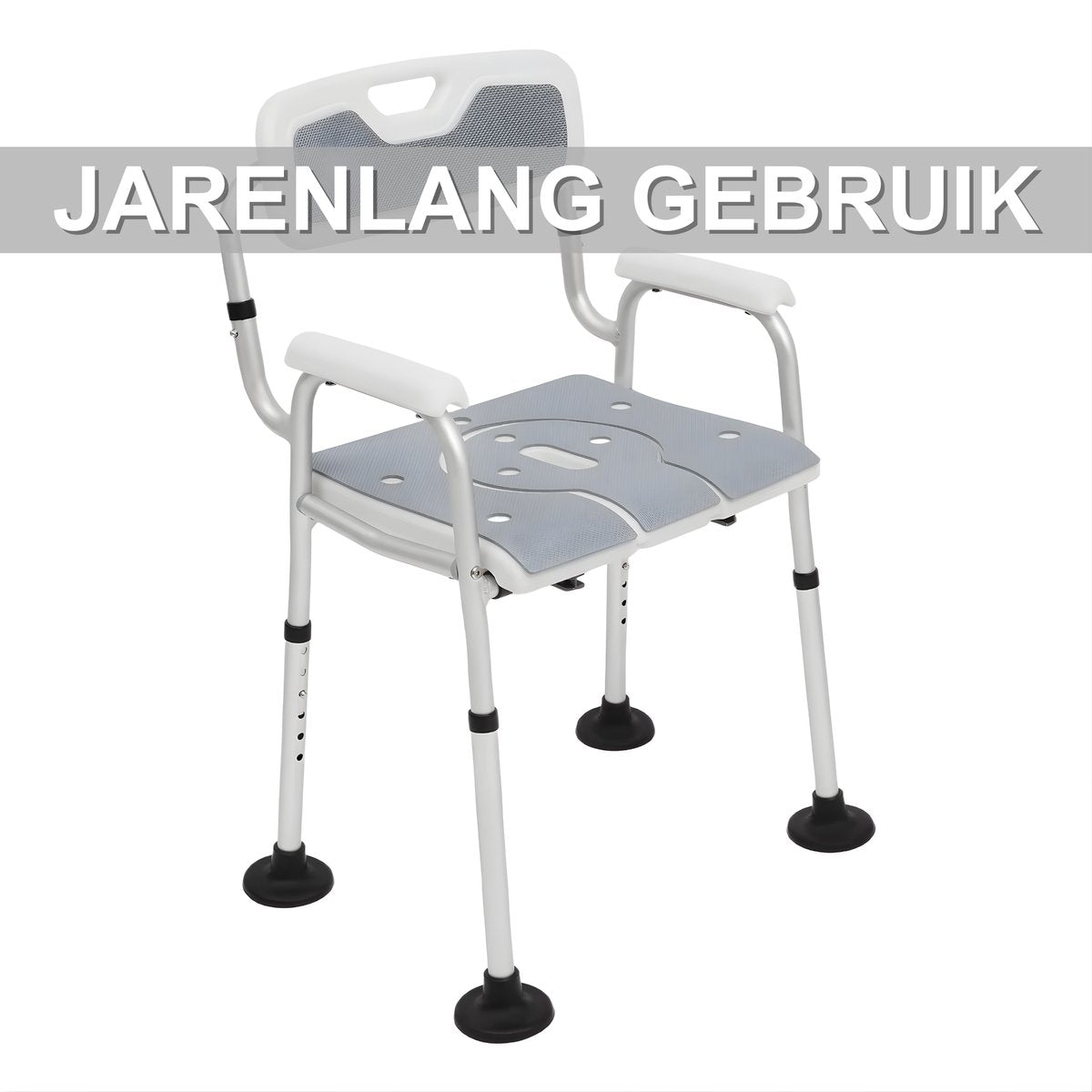 Toiletstoel - Postoel – Voor Thuisgebruik Ouderen & Gehandicapten – Grijs