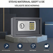 Brandwerende Waterdichte Veiligheidskluis Zyren - 2 Handmatige Override Sleutels - Veiligheidsbox met Dubbel Digitaal Toetsenbord en Sleutel