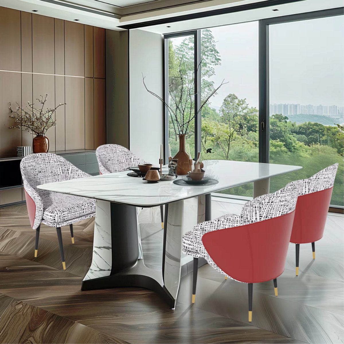 Moderne Eetkamerstoelen Milano - Set van 2 - Met Hoge Dichtheid Sponsschuim - Elegante Keuken- of Restaurantstoel - Lounge - Khaki