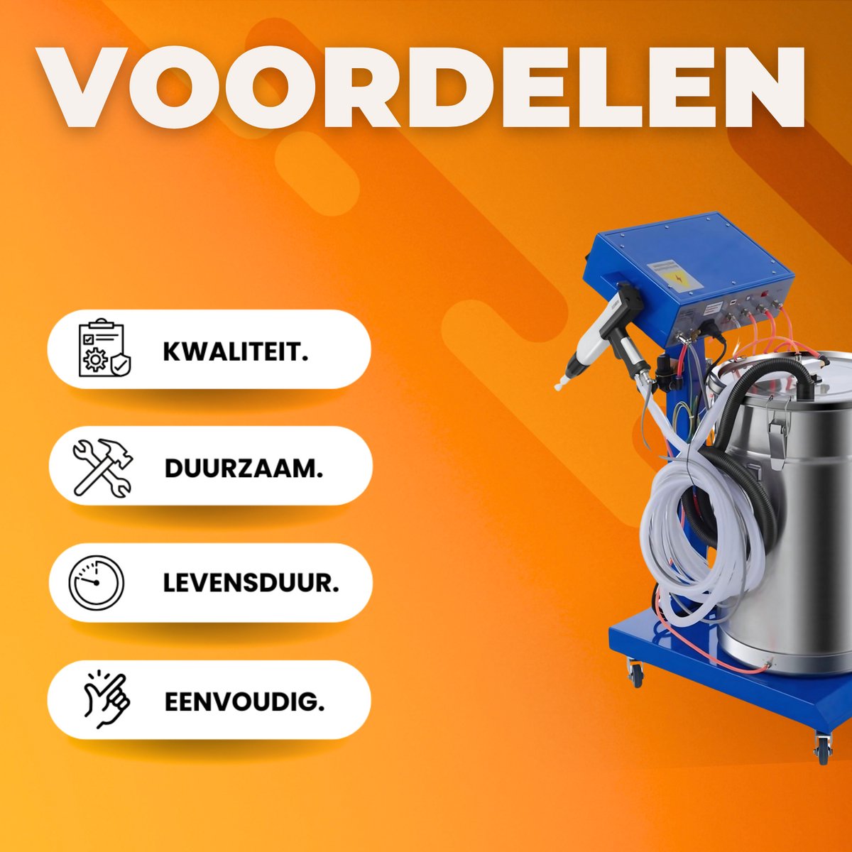 Verfspuiten elektrisch - 45L - Spuitpistool - Muurverf - 220V - Voor Poedercoating