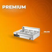 Buffetverwarmer - chafing dish- warmhoudschalen- elektrisch RVS Voedselverwarmer - 1500W - 6x13,2L Buffetbakken - Incl. Deksels & Aftapkraan