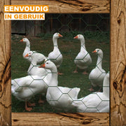 Tuinhek Hexagonaal Gevlochten - 25M x 100CM - PVC Gecoat Draadgaas - Sterke Omheining voor Tuin & Dieren