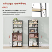 Opbergkast - Keuken orginazer - Wandkast – Voor keuken / woonkamer – Met stopcontact – Light Oak - Maat XL
