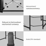 L-Vorm Bureau - Voor Thuis en Kantoor - Computer en Gaming Werkstation Tafel - Studiebureau 190 cm x 120 cm x 75 cm - Zwart