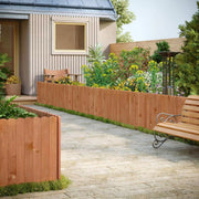 Tuin Gras Gazon Rand - Flexibele Houten Border voor Tuinhek - Tuinafboording voor Outdoor Landschap & Tuindecoratie - 203x35x1.4cm Bruin