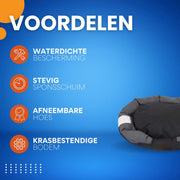 Hondenbed Mumba - Hondenbank - Hondensofa op poten - Hondenmand - Hondenzetel - Comfort en zacht - Afneembaar kussen - 105cm