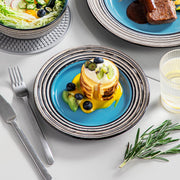 Sorella Serviesset - 16 delig - 4 persoons - Blauw - Dinerborden - Bordenset - Diepe borden - Ontbijtborden - Servies - Keukenservies