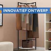 Kledingrek Titan - Metalen Kledingrek - Opbergplank - Woonkamer - Kledingstang - Slaapkamer - Schoenenkast - Voor zware jassen en truien