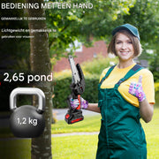 Mini Kettingzaag 15cm - Draadloze Elektrische Zaag - 21V Brusheloze Motor - 3000mAh Accu - Voor Hout & Tuinwerk