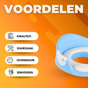 Zindelijkheidstraining Toiletbril voor Kinderen - Toiletverhogers - Peuters Toilettrainerring met Spatbescherming, Handgrepen en Rugleuning voor Jongens en Meisjes - Blauw