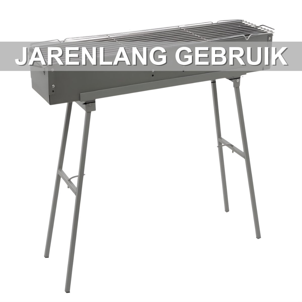 BBQ-grills - Voor camping - Draagbare, opvouwbare houtskoolgrill - Grijs - 60*18*65cm