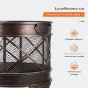 Vuurkorf 58x45 cm - Vuurschaal voor buiten - Tuinhaard - Terrashaard - Geschikt voor BBQ