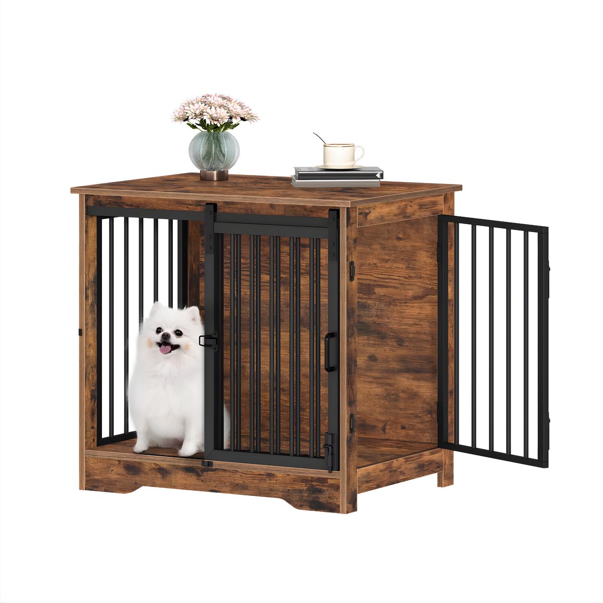 Hondenbench - Hondenkrat - Hondenkennel - Hondenhok - 69 cm - Voor Thuisgebruik - VIntage bruin