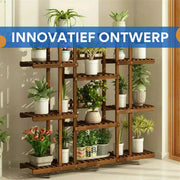 Houten plantenstandaard XL - 11 lagen - Plantenrek - Voor binnen & buitengebruik