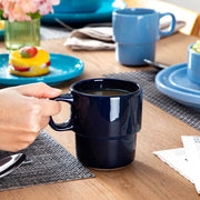 Lustré Serviesset - 16 delig - 4 persoons - 2 kleuren blauw - Dinerborden - Bordenset - Diepe borden - Ontbijtborden - Servies - Keukenservies